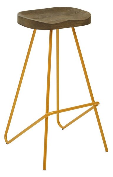 Hoker z litego drewna wiązu w kolorze złota/w naturalnym kolorze (wysokość siedziska 78 cm) District – Premier Housewares
