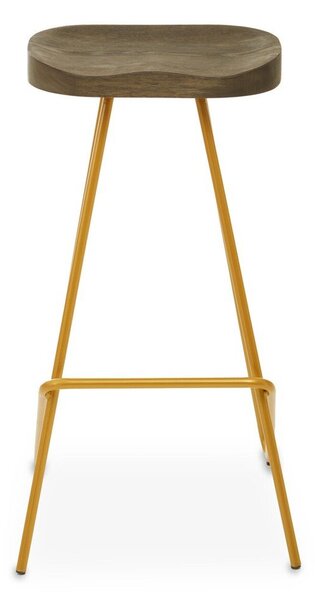 Hoker z litego drewna wiązu w kolorze złota/w naturalnym kolorze (wysokość siedziska 78 cm) District – Premier Housewares