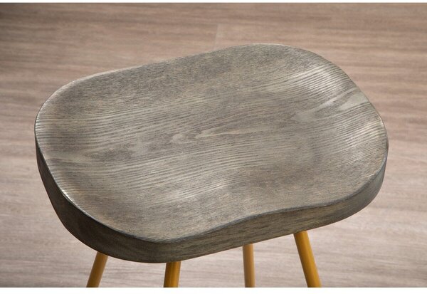 Hoker z litego drewna wiązu w kolorze złota/w naturalnym kolorze (wysokość siedziska 78 cm) District – Premier Housewares
