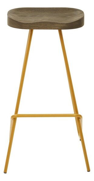 Hoker z litego drewna wiązu w kolorze złota/w naturalnym kolorze (wysokość siedziska 78 cm) District – Premier Housewares