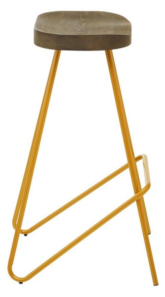 Hoker z litego drewna wiązu w kolorze złota/w naturalnym kolorze (wysokość siedziska 78 cm) District – Premier Housewares