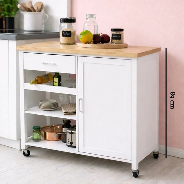 Barek na kółkach z litego drewna kauczukowego 48x105 cm Frankfurt – Premier Housewares