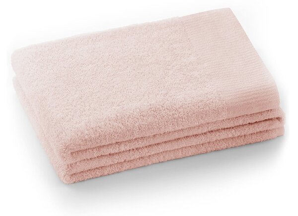 Jasnoróżowy bawełniany ręcznik kąpielowy frotte 70x140 cm Amari – Restilo
