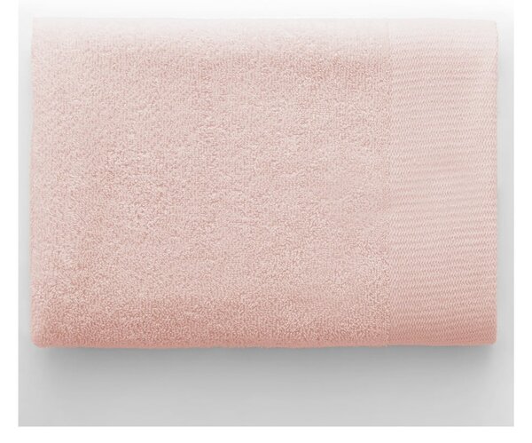 Jasnoróżowy bawełniany ręcznik kąpielowy frotte 70x140 cm Amari – Restilo