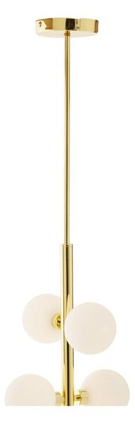 Biała/w kolorze złota metalowa lampa wisząca ze szklanym kloszem ø 27 cm Trieste – Premier Housewares