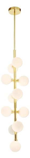 Biała/w kolorze złota metalowa lampa wisząca ze szklanym kloszem ø 27 cm Trieste – Premier Housewares