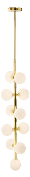 Biała/w kolorze złota metalowa lampa wisząca ze szklanym kloszem ø 27 cm Trieste – Premier Housewares
