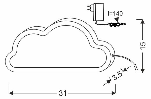 Różowa lampka dziecięca Cloud – Candellux Lighting