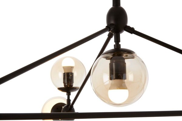 Czarna metalowa lampa wisząca ze szklanym kloszem Abira – Premier Housewares