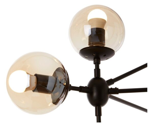 Czarna metalowa lampa wisząca ze szklanym kloszem Abira – Premier Housewares