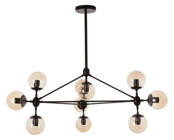Czarna metalowa lampa wisząca ze szklanym kloszem Abira – Premier Housewares