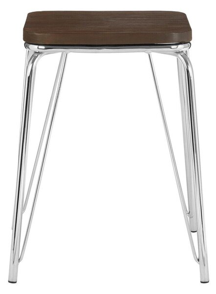 Stołek z litego drewna wiązu w kolorze srebra/w naturalnym kolorze District – Premier Housewares
