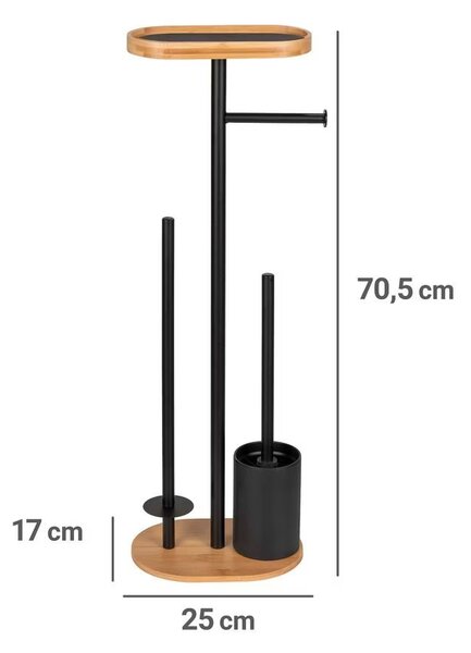 Stojak na papier toaletowy i szczotkę WC z półką na telefon RIVALTA, 4w1