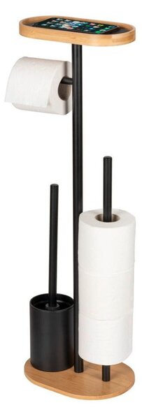 Stojak na papier toaletowy i szczotkę WC z półką na telefon RIVALTA, 4w1