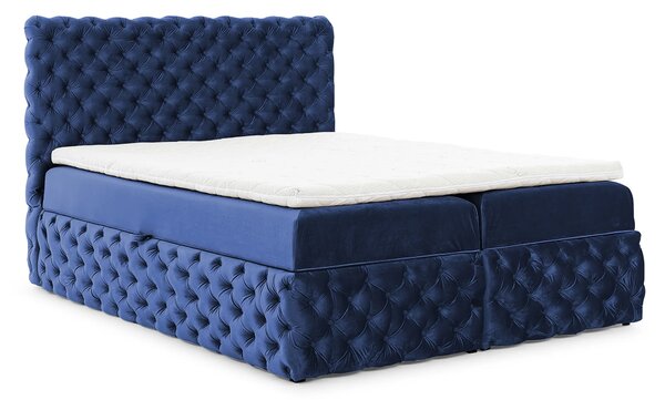 Granatowe łóżko kontynentalne z pojemnikiem 5 rozmiarów S5-F45