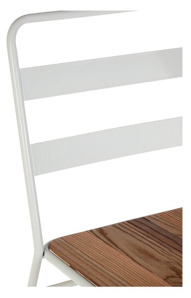 Białe/w naturalnym kolorze krzesło z litego drewna wiązu District – Premier Housewares