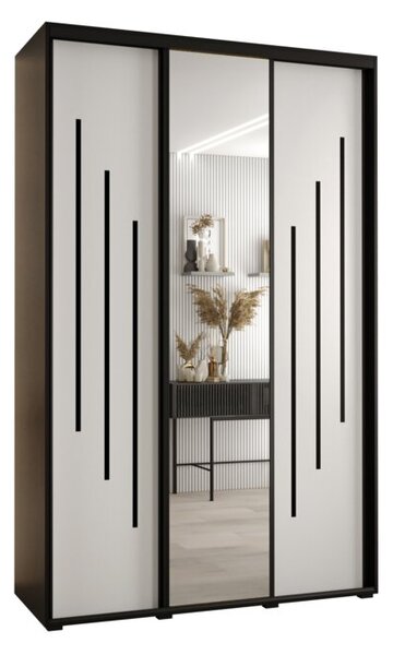 Szafa przesuwna wysoka Davos 9 160, gł. 60 cm czarny + biały + czarny