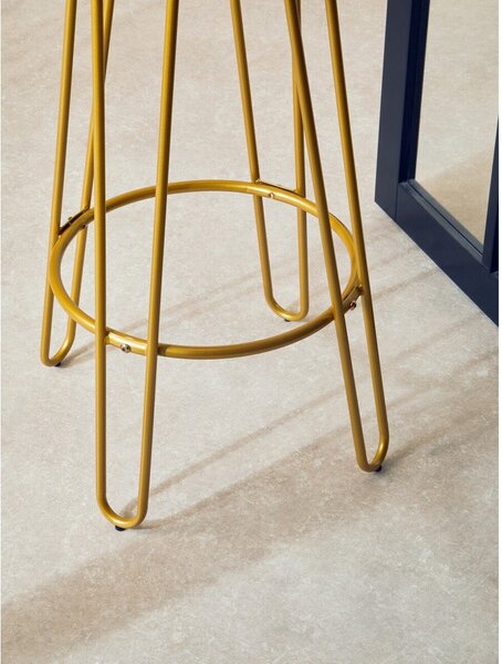 Hoker z litego drewna wiązu w kolorze złota/w naturalnym kolorze (wysokość siedziska 75 cm) District – Premier Housewares