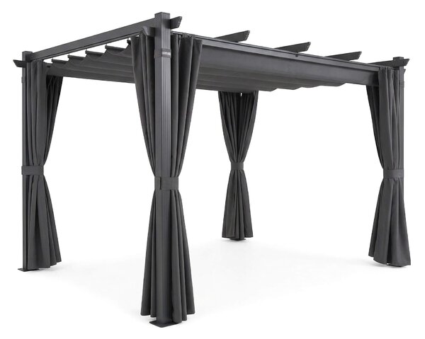 MebleMWM Aluminiowa pergola ogrodowa | 3x4m | Zadaszenie tarasu | Szary
