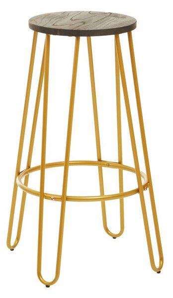 Hoker z litego drewna wiązu w kolorze złota/w naturalnym kolorze (wysokość siedziska 75 cm) District – Premier Housewares