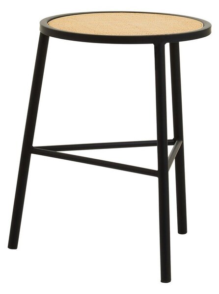 Czarny/w naturalnym kolorze rattanowy stołek Depok – Premier Housewares