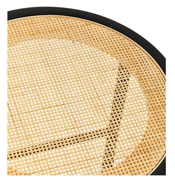 Czarny/w naturalnym kolorze rattanowy stołek Depok – Premier Housewares
