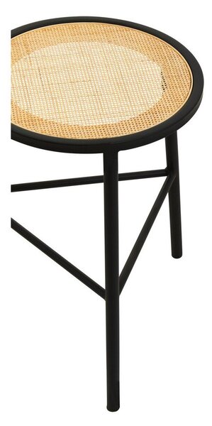 Czarny/w naturalnym kolorze rattanowy stołek Depok – Premier Housewares