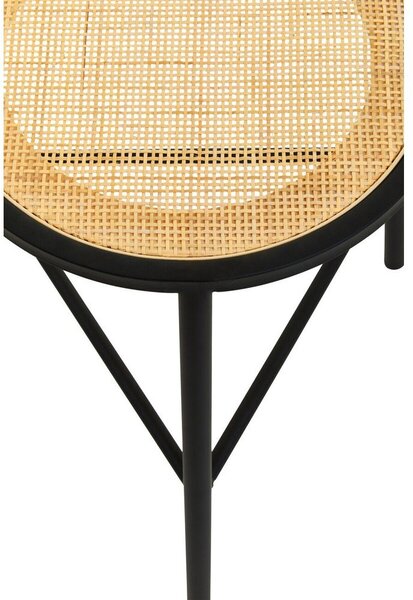 Czarny/w naturalnym kolorze rattanowy stołek Depok – Premier Housewares