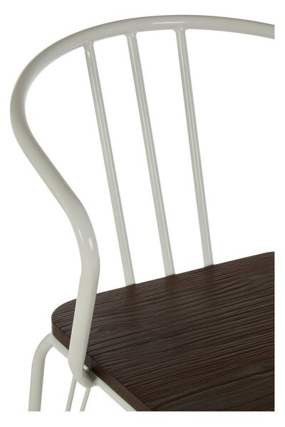 Białe/w naturalnym kolorze krzesło z litego drewna wiązu District – Premier Housewares