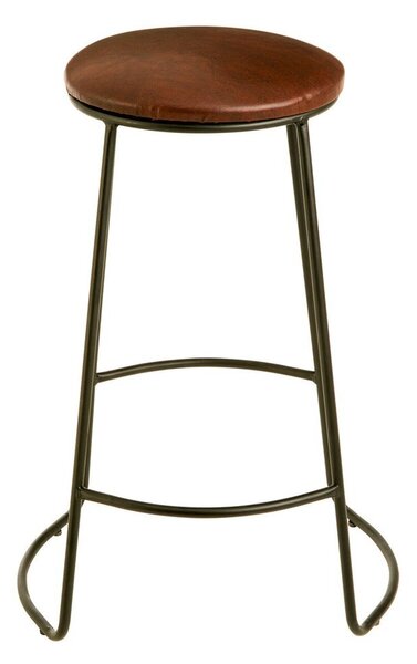 Czarny/brązowy tapicerowany hoker (wysokość siedziska 64 cm) Brixton – Premier Housewares