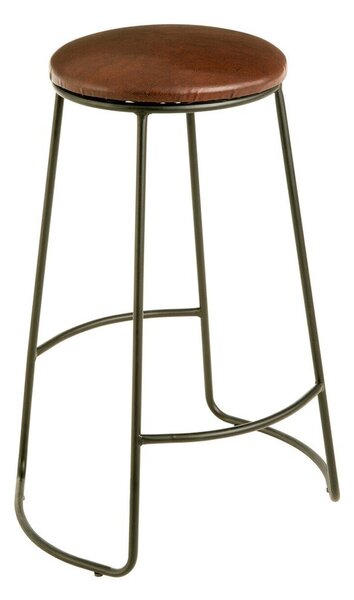 Czarny/brązowy tapicerowany hoker (wysokość siedziska 64 cm) Brixton – Premier Housewares