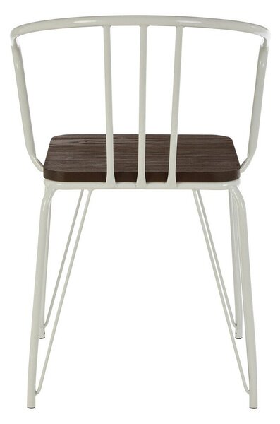 Białe/w naturalnym kolorze krzesło z litego drewna wiązu District – Premier Housewares