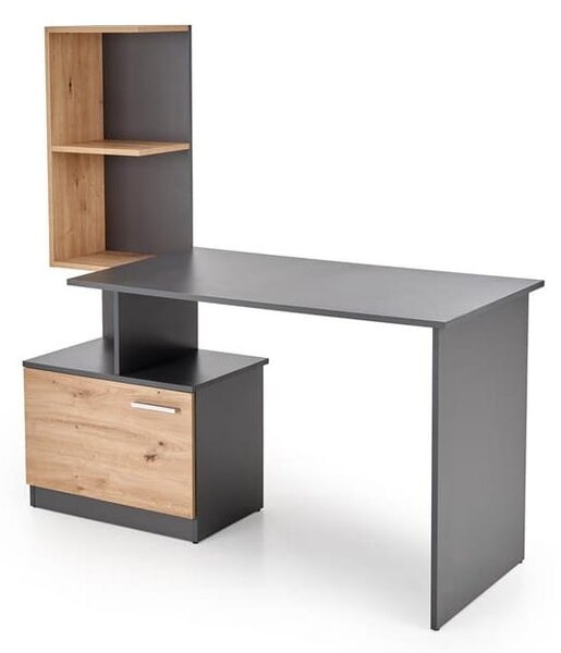 Loftowe biurko z regałem i szafką artisan | Umeblowana.com