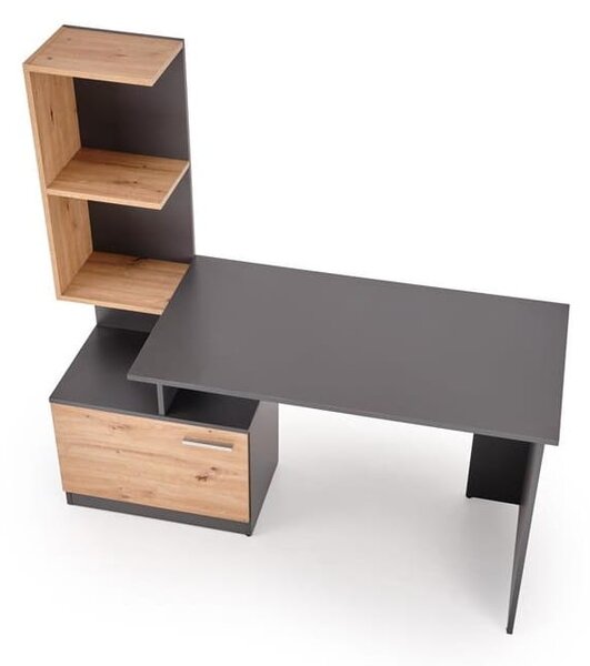Loftowe biurko z regałem i szafką artisan | Umeblowana.com