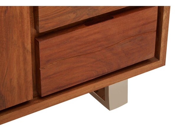 Komoda z litego drewna akacjowego w ciemnym naturalnym kolorze 92x82x40 cm Simla – Premier Housewares