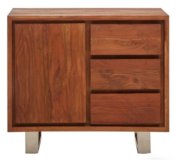 Komoda z litego drewna akacjowego w ciemnym naturalnym kolorze 92x82x40 cm Simla – Premier Housewares