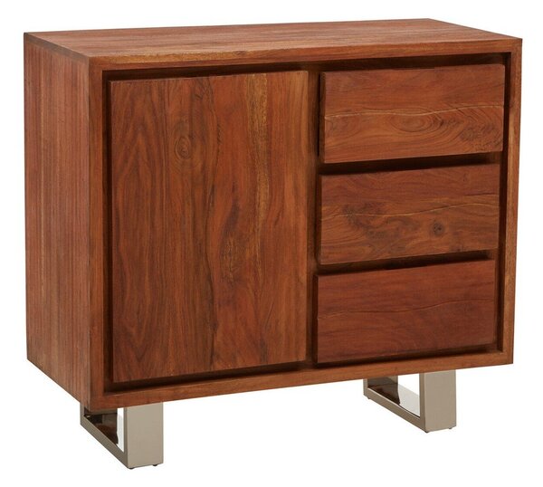Komoda z litego drewna akacjowego w ciemnym naturalnym kolorze 92x82x40 cm Simla – Premier Housewares