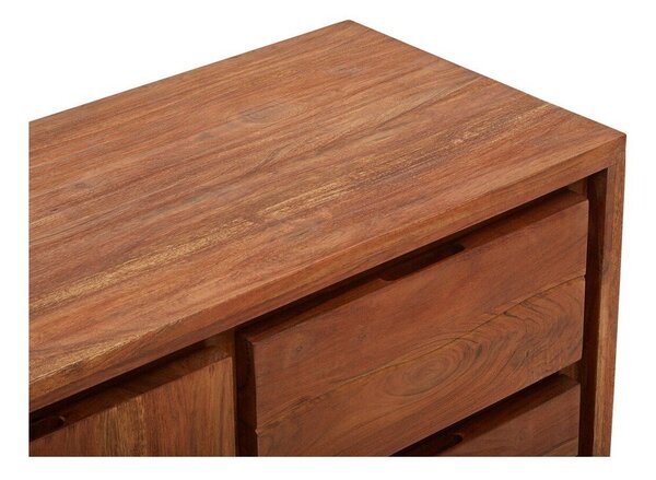 Komoda z litego drewna akacjowego w ciemnym naturalnym kolorze 92x82x40 cm Simla – Premier Housewares