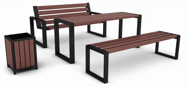 Drewniany komplet mebli tarasowych 150 cm | Umeblowana.com