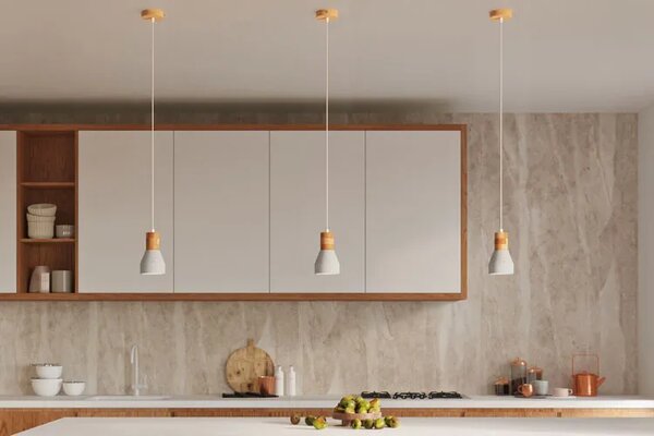 Szara lampa wisząca betonowa - S165 T9-N62