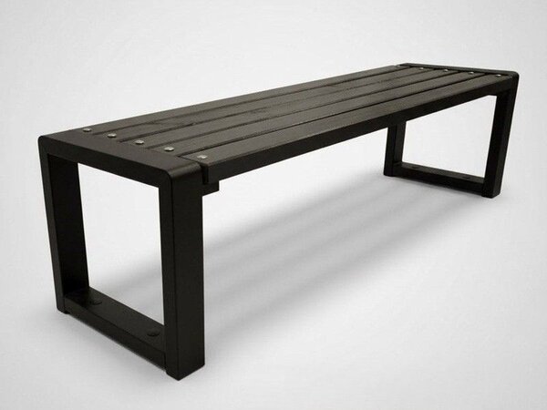 Drewniana ławka miejska bez oparcia 175 cm palisander | Umeblowana.com