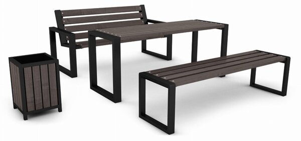 Drewniany komplet mebli tarasowych 150 cm | Umeblowana.com