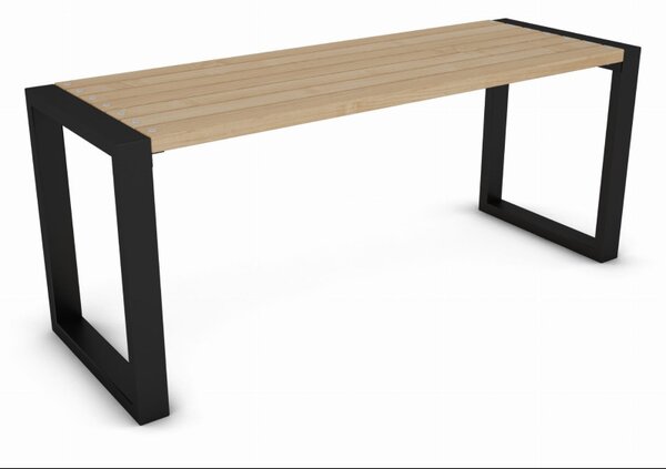 Metalowy stół ogrodowy + drewno 180 cm | Umeblowana.com