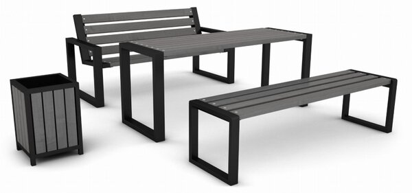 Drewniany komplet mebli tarasowych 150 cm | Umeblowana.com