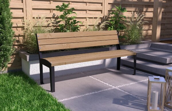 Miejska drewniana ławka na taras 150 cm dąb | Umeblowana.com