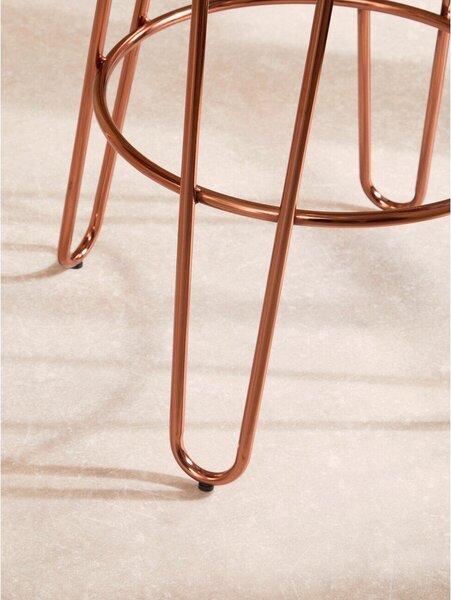 Hoker z litego drewna wiązu w naturalnym kolorze/w kolorze różowego złota (wysokość siedziska 75 cm) District – Premier Housewares