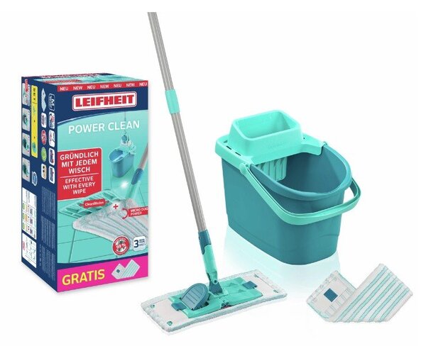 Mop z wiadrem PowerClean M – LEIFHEIT