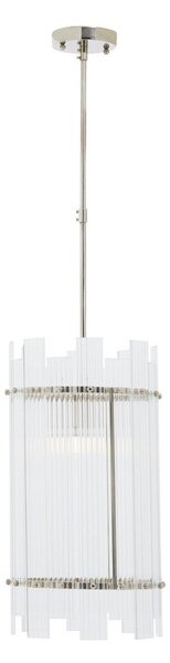 Metalowa lampa wisząca w kolorze srebra ze szklanym kloszem ø 27 cm Ritz – Premier Housewares