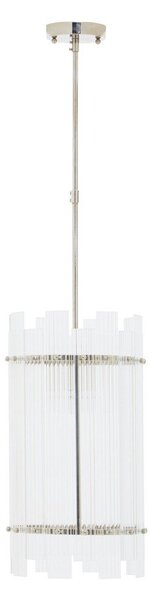 Metalowa lampa wisząca w kolorze srebra ze szklanym kloszem ø 27 cm Ritz – Premier Housewares