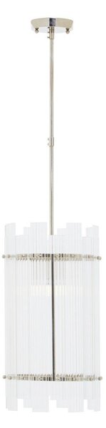 Metalowa lampa wisząca w kolorze srebra ze szklanym kloszem ø 27 cm Ritz – Premier Housewares